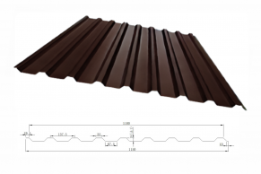 Trapecinis profilis T-18 RAL8019, 0,43 mm, Matt