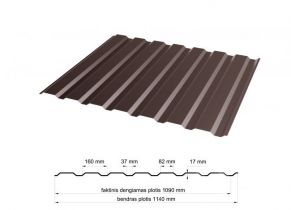 Trapecinis profilis T-18W (fasadinis) RAL8017
