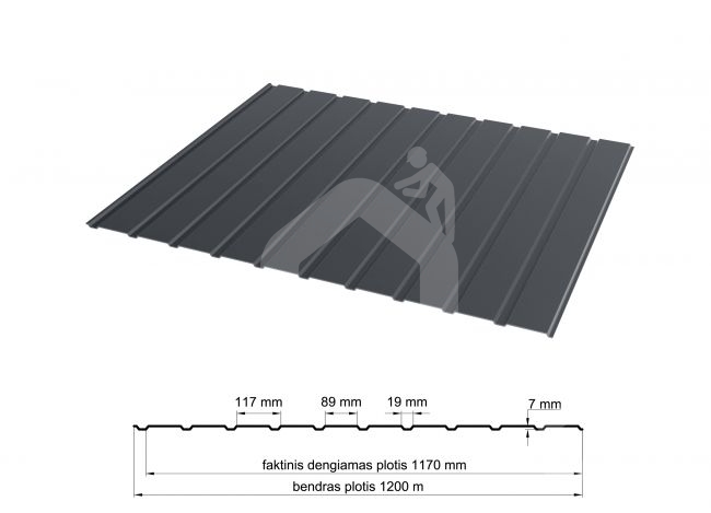 Trapecinis profilis T-8 RAL7016