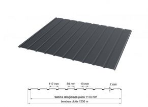 Trapecinis profilis T-8 RAL7016, Ultramatt