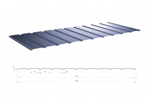 Trapecinis profilis T-8 FK RAL8019, Ultramat