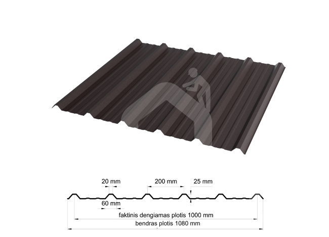 Trapecinis profilis T-25 RAL8019, 0,40 mm, Matt