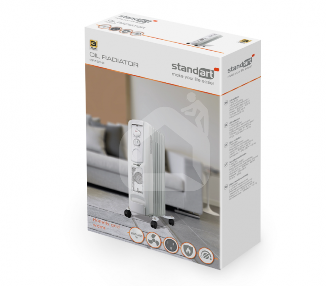 Tepalinis šildytuvas Standart OR15F-9, 2 kW, su ventiliatoriumi