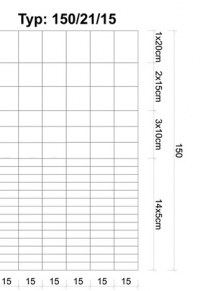 Miško tvoros tinklas, MEDIUM, 1500 mm, (150/21/15), ø1,9/2,4 mm, 50 m, ZN