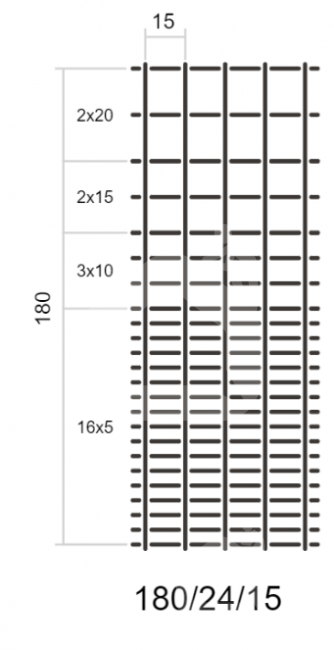 Miško tvoros tinklas, MEDIUM, 1800 mm, (180/24/15), ø1,5/1,9 mm, 50 m, ZN