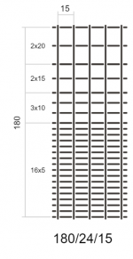 Miško tvoros tinklas, MEDIUM, 1800 mm, (180/24/15), ø1,5/1,9 mm, 50 m, ZN