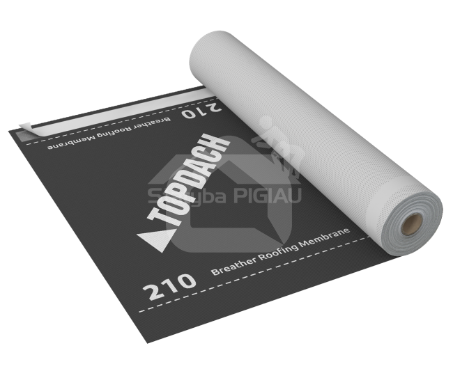 Difuzinė plėvelė TOPDACH 210, SK2 (lipnūs kraštai), 75 m²