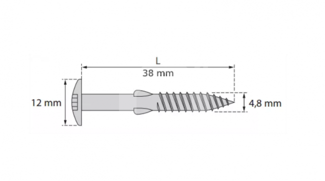 Skrūves Torx CEDRAL paneļu uzstādīšanai, 100 gab.