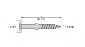 Skrūves Torx CEDRAL paneļu uzstādīšanai, 100 gab.