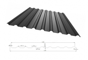 Trapecinis profilis T-18 RAL7016, 0,45 mm, Matt