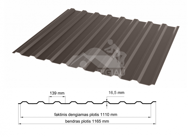 Trapecinis profilis C-20R RAL8019