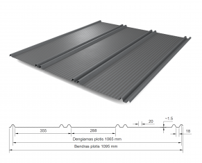 Klasikinis profilis SIMPLA-3 RAL7016, matinis poliesteris
