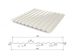 Trapecinis profilis T-14R RAL9002, RAL9010, Gloss