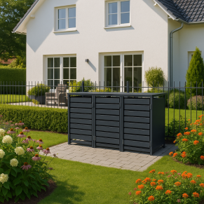 Trivietė šiukšlių konteinerio pastogė MIKKO (įv. spalvos)