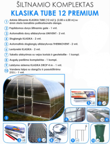Šiltnamio komplektas KLASIKA TUBE 12 PREMIUM