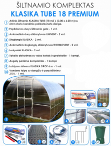 Šiltnamio komplektas KLASIKA TUBE 18 PREMIUM