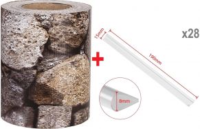 Segmentinės tvoros juosta Bimsstein 190 mm x 35 m + 28 vnt. laikiklių, 450 g/m²