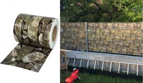 Segmentētā žoga lente Stein Optik 190 mm x 35 m + 28 gab. stiprinājumu, 450 g/m²