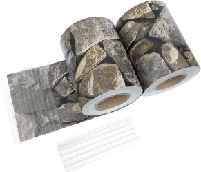 Segmentētā žoga lente Stein Optik 190 mm x 35 m + 28 gab. stiprinājumu, 450 g/m²