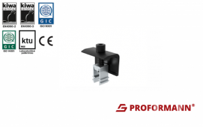 Saulės modulio šoninis laikiklis, įstatomas, 30 mm, juodas