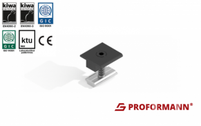 Saulės modulio vidinis laikiklis S4, 30,35 mm, juodas