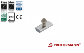 Bėgelio PV-R priedų fiksatorius 40 mm, šešiakampė galvutė, (gilė+M8), pilkas