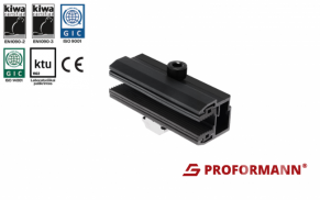 Stiklas/stiklas PV šoninis laikiklis S8, 5.5-9mm, juodas