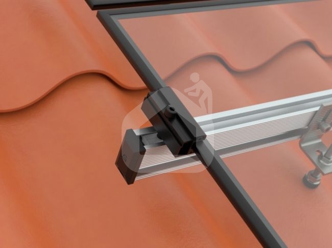 Stiklas/stiklas PV šoninis laikiklis S8, 5.5-9mm, juodas
