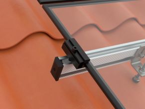 Stiklas/stiklas PV šoninis laikiklis S8, 5.5-9mm, juodas