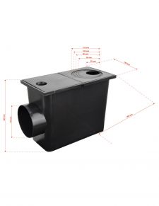 Lietus ūdens savākšanas traps (nogulsnētājs), sānu pieslēgums