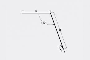 Laštakis 6x8 cm, 110°, dažytas matinis