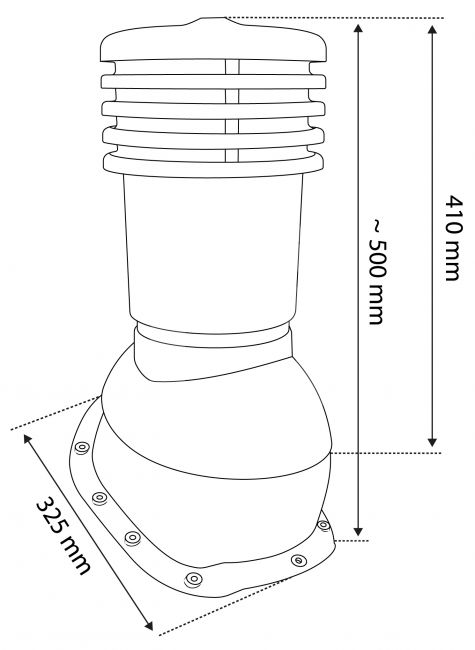 Ventiliacinis kaminėlis VENTOS X, 150D, METAL B26, universalus