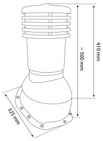 Вентиляционный дымоход VENTOS X, 150D, МЕТАЛЛ B26, универсальный