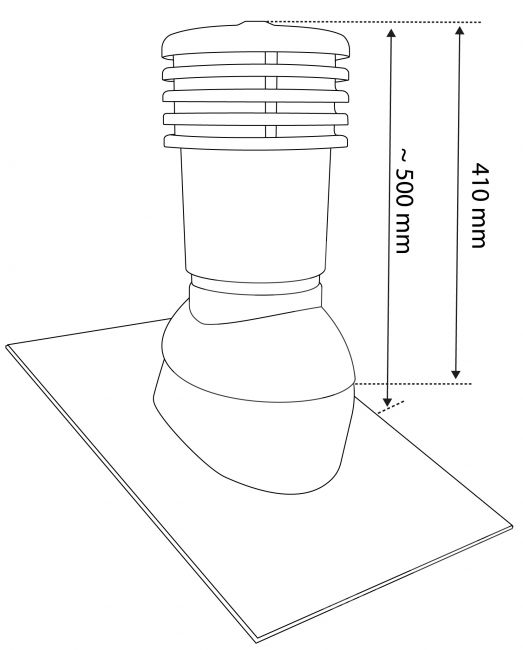 Ventiliacinis kaminėlis VENTOS X, 150D, BITU UNI (EPDM300), universalus