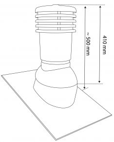 Ventiliacinis kaminėlis VENTOS X, 150D, BITU UNI (EPDM300), universalus