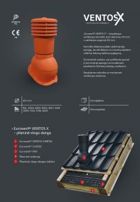 Ventiliacinis kaminėlis VENTOS X, 150D, RAL8004, plytinė