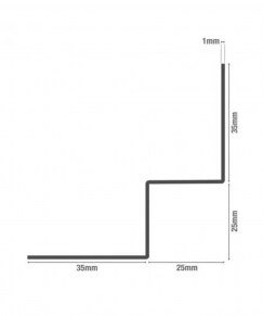 Vidinio kampo profilis, aliuminis, 3 m, James Hardie