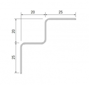 Vidinio kampo profilis, aliuminis, 3 m, James Hardie