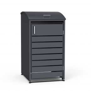 Vienvietė šiukšlių konteinerio pastogė apvalintu dangčiu MIKKO