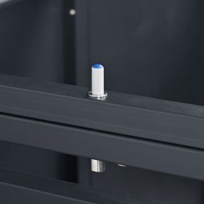 Keturvietė šiukšlių konteinerio pastogė apvalintu dangčiu MIKKO