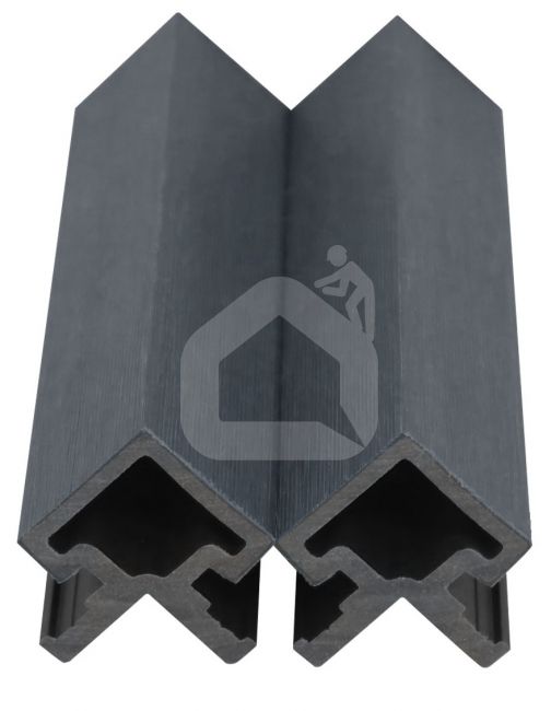 WPC fasado kampinis profilis MIKKO, 49x49x3600 mm (įv. spalvos)