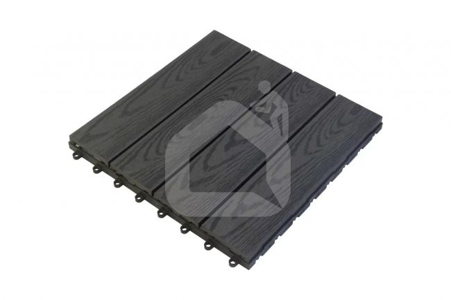 WPC plytelės 300x300x23 mm, juoda sp.