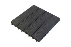 WPC flīzes 300 × 300 × 23 mm, melnā krāsā