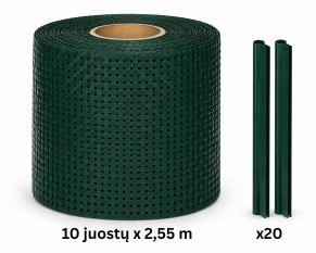 Tvoros juosta Rattan 190 mm x 2,55 m + 2 vnt. laikiklių (10 komplektų), 830 g/m²
