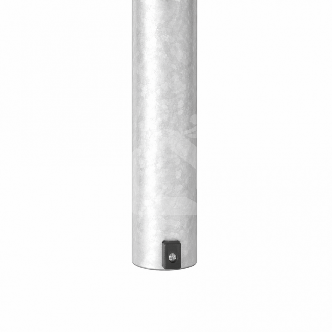 Stulpas tvorai, ø48 mm, H2,0 m, sienelė: 1,2 mm, ZN, su PVC laikikliu